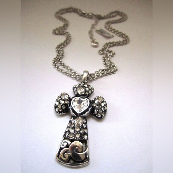 Brighton "ECSTATIC HEART" Reversible Cross Necklace - Picture 1 of 3
